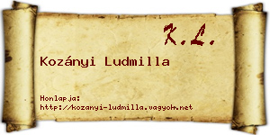 Kozányi Ludmilla névjegykártya