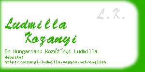 ludmilla kozanyi business card